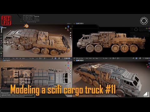 Modeling a scifi cargo truck #11