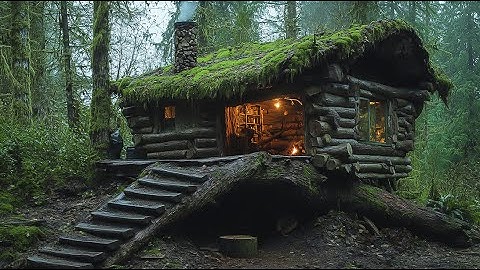 How I Built a Treehouse in the Forest | Modern Survival Shelter with Garden and Fireplace