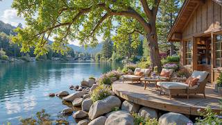 Calm Morning Summer Lakeside Porch Ambience 🌿Relaxing Nature &amp; Birdsongs for Study