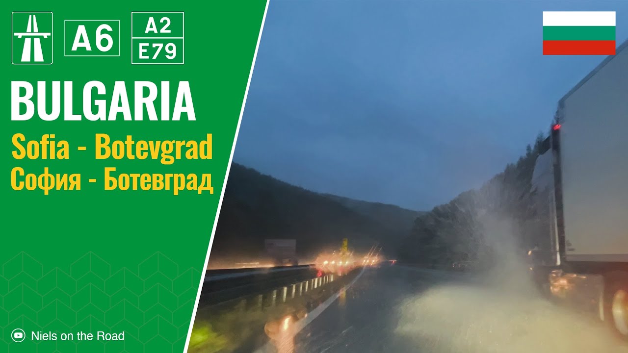Driving in Bulgaria: Avtomagistrala A6 & A2 E79 from Sofia to Botevgrad / София - Ботевград