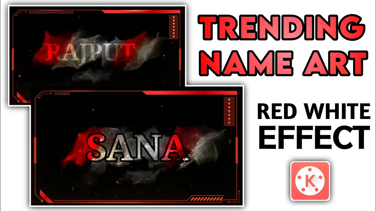 Trending TikTok Red and White Name Art States | Kinemaster Video Editing | Usama Rajput.