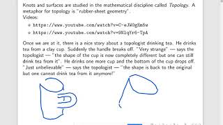Mh3600 Knots And Surfaces Part 1 What Topology Is About Youtube