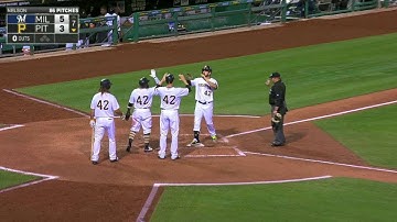 MIL@PIT: Joyce hits a three-run dinger to deep center
