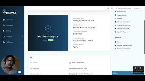SeekaHost Web Hosting Services Client Area Control Panel