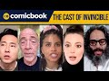 Amazon primes invincible cast interview  jk simmons steven yeun and more