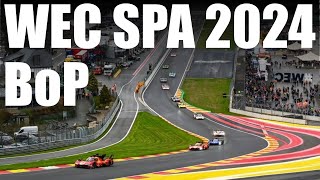 WEC 2024 - Spa - BoP Summary