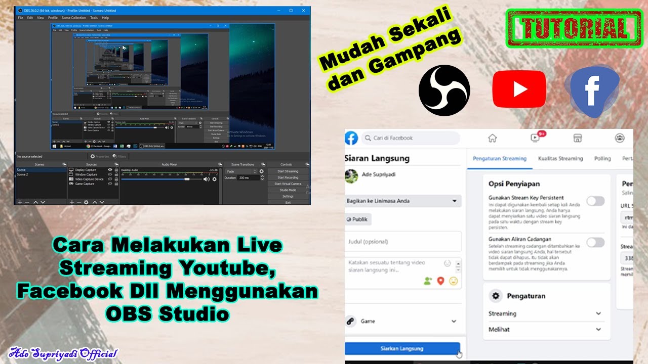 cara live Streaming di OBS Studio dengan Mudah - YouTube