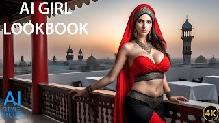 4K AI Art Lookbook Video of Arabian AI Girl ｜ Debunking Stereotypes with a Brunette Beauty