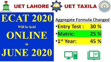 ECAT 2020 Online Entry Test !! Merit Formula Changed !! Engineering Entry Test in Punjab 2020