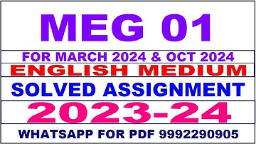 meg 1 solved assignment 2023-24 | meg 1 solved assignment in english 2024 | meg 1 2024