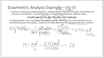 gravimetric analysis and percent yield (stoichiometry)