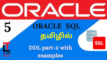 DDL -  (ALTER - Add, Modify,Rename, Drop) | Oracle SQL tutorial in TAMIL  @learncodetodaytamil