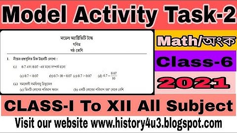 Model activity task Class 6 Math solution west bengal Board part-2/ Math model activity class VI P-2