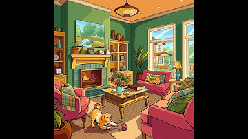Zen Color Paint by number app Green and Pink Living Room  #relaxing #coloring #fun