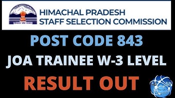 HPSSC JOA TRAINEE POST CODE 843 SCREENING RESULT OUT #joa843 #joa843result #hpssc #hpsscjoa