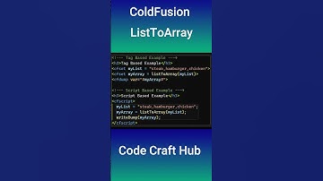 ColdFusion Quick Tip - ListToArray