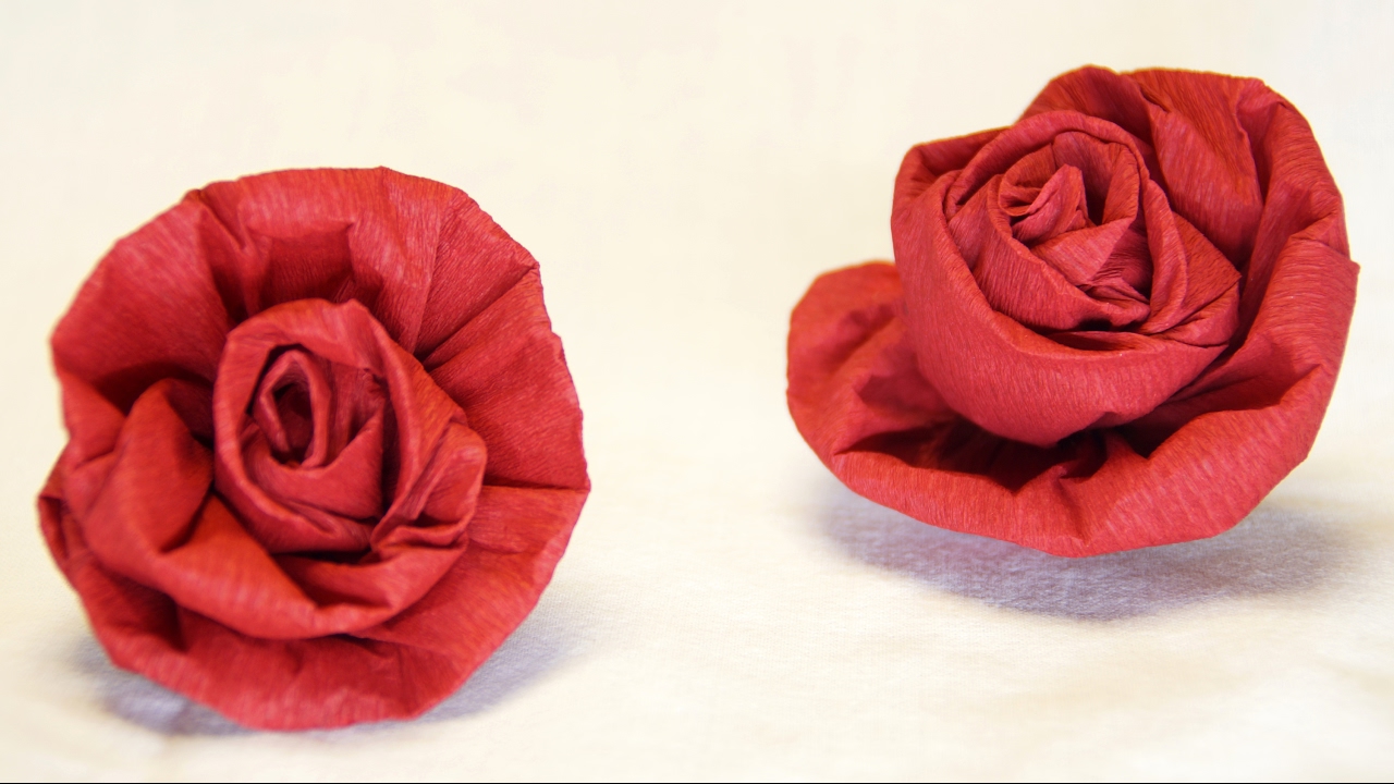 Blumen basteln: rose aus krepppapier, feinkrepp basteln... how to ...