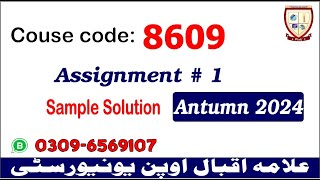 Aiou 8609 assignment 1 Autumn 2024 solutions @picksPk