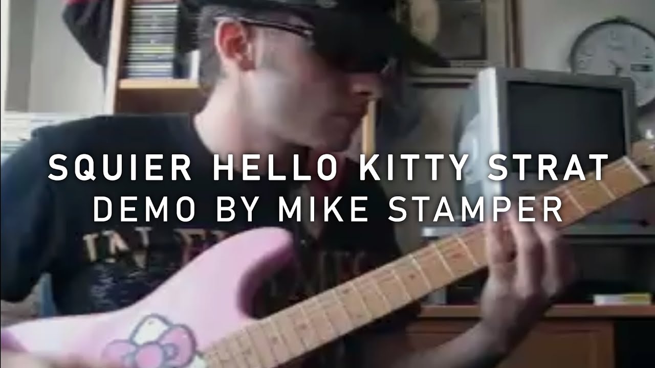 Fender Squier Hello Kitty Stratocaster guitar DEMO by Mike Stamper