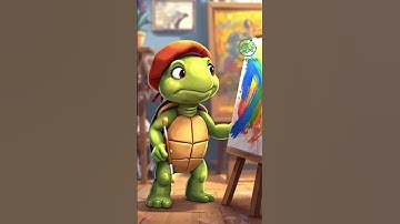 🐢 ศิลปินเต่า 🎨 #funnyturtle #turtloop #animation #shorts  #loopvideo