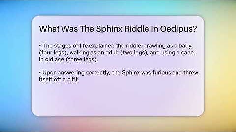 What Was The Sphinx Riddle In Oedipus? - Ancient Wonders Revealed