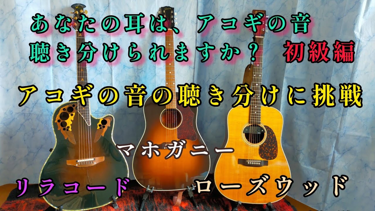あなたの耳は、アコギの音、聴き分けられますか？初級編 アコギの音の 