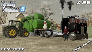 Перевозка тюков силоса с помощью PETERBILT 352 CABOVER | Элмкрик | Симулятор Фермерства 22 | Эпизод 26