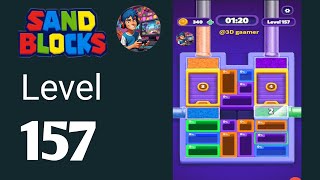 Sand blocks drop puzzle level  157 solution and walkthrough 