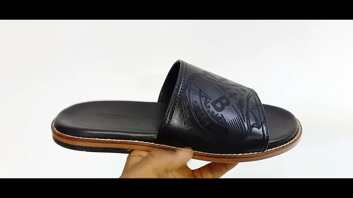 Black Juan Manuel Italian Leather Slippers