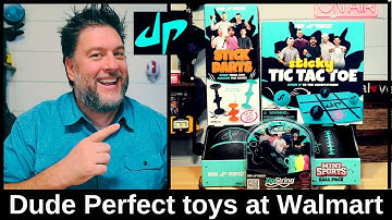 Dude Perfect toys at Walmart Stick Darts, sticky sticky tic tac toe, mini balls, & zipstring [553]