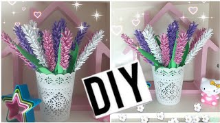 طريقة عمل زهرة اللافندر بالفوم The work of the method of lavender flower with foam. ورد بالفوم