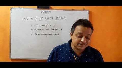 Method of Sales Force Control, SDM(3.2),BBA 3rd Yr