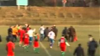 Football fans attack referee after the match!