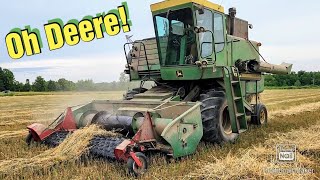 John Deere 6600 Combining Oats/Raking Straw With Draft Horses/Square Baling with JD 336 Square Baler