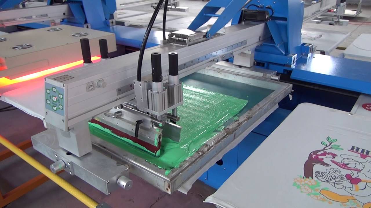 full servo automatic silk screen printing machine introductions working - YouTube