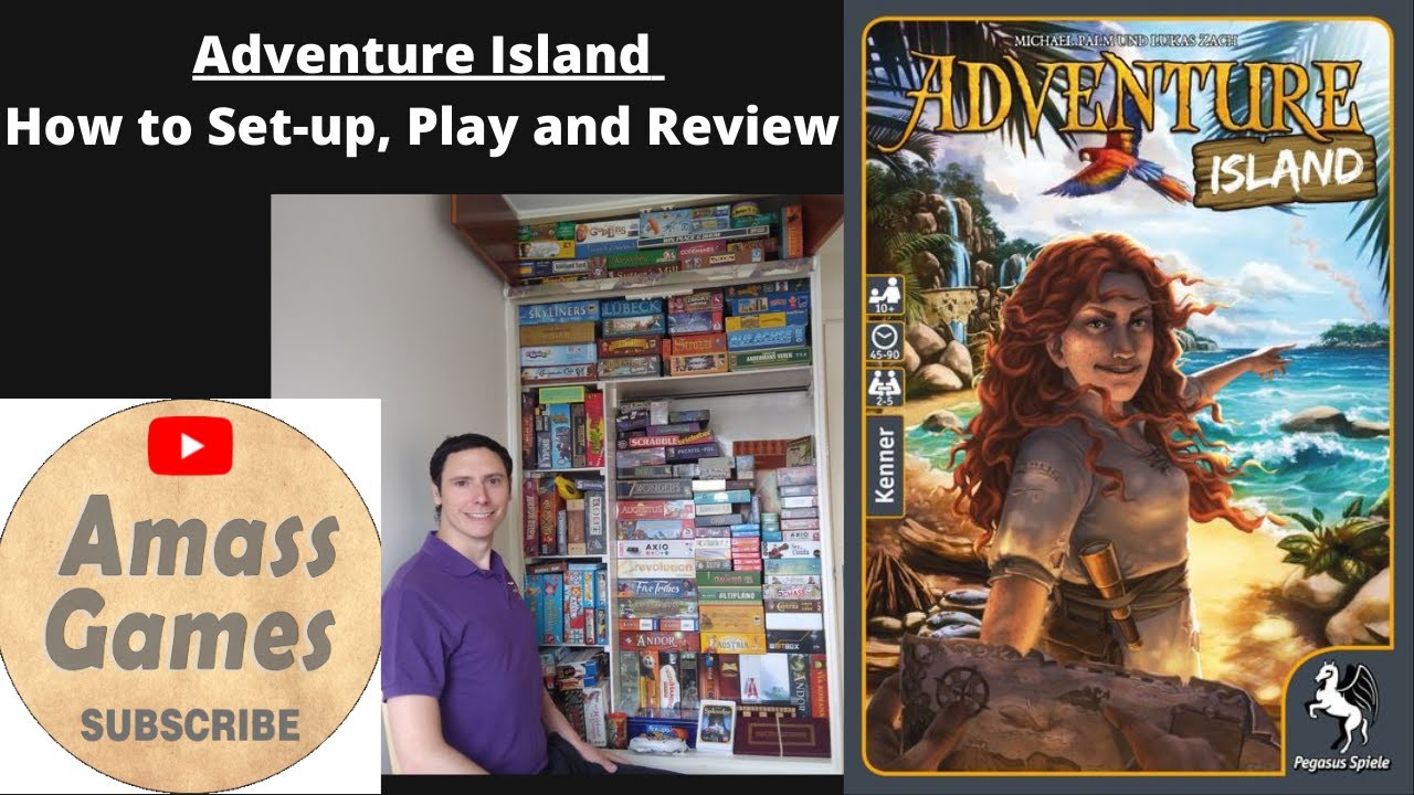 Update Adventure Island campaign co-operative board game story - How to Setup, Play and Review AmassGames