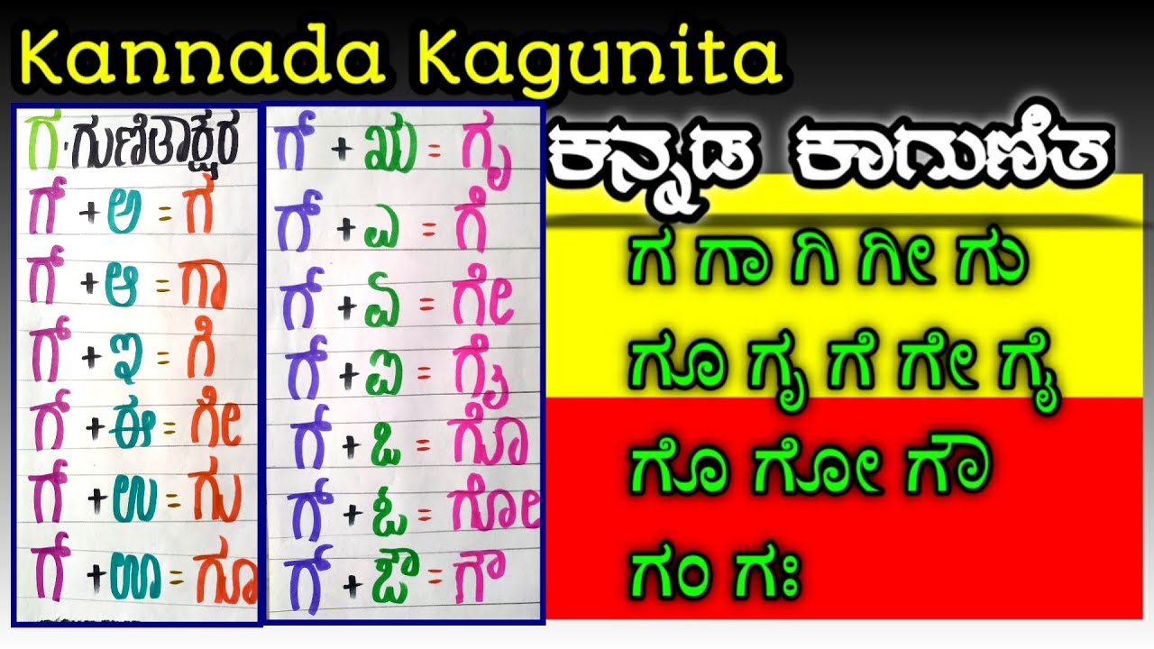 Kannada Akshara Chart Pdf