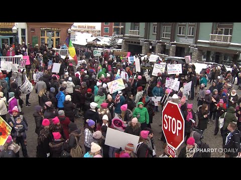 Thousands of women, supporters attend anti-Trump rally at Sundance Film Festival