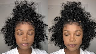 Braidless Half Up Half Down Crochet Braids ft. DivaTresses Quick Curlon Braids