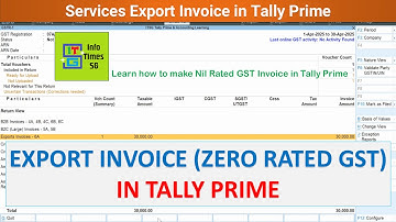 Services Export Invoice with Zero Rated GST in Tally Prime | Nil Rated Export Invoice in Tally Prime