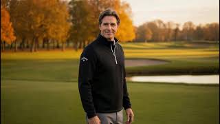Callaway Golf Mens Hex Textured Sustainable Thermal Fleece Pullover