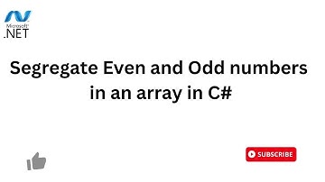 Segregate Even and Odd numbers in an array in C#