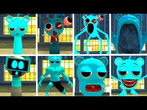 Who Strongest ? All Sprunki Sky(Bule) Evolution Phases Sprunki Phase 8 in Goldencity - Gmod
