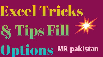 How To Use Microsoft Excel Fill Options | Microsoft Excel Tricks | Microsoft Excel Tips |