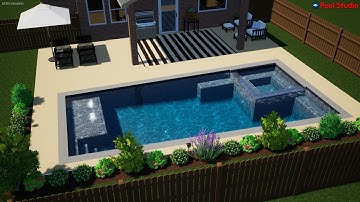 Geometric Pool Spa With Tanning Ledge