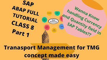 SAP ABAP Tutorial|Class 8|Part 1| Currency and Quantity handling |Transport Request|TMG|Standard rou