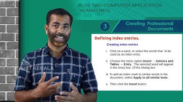 SIET-PLUS TWO- COMPUTER APPLICATION -CREATING  PROFESSIONAL DOCUMENTS- CHAPTER 3- (PART 3)