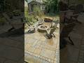 Overgrown Backyard to Stone Patio &amp; Firepit   #buildinminutes #shorts  #construction