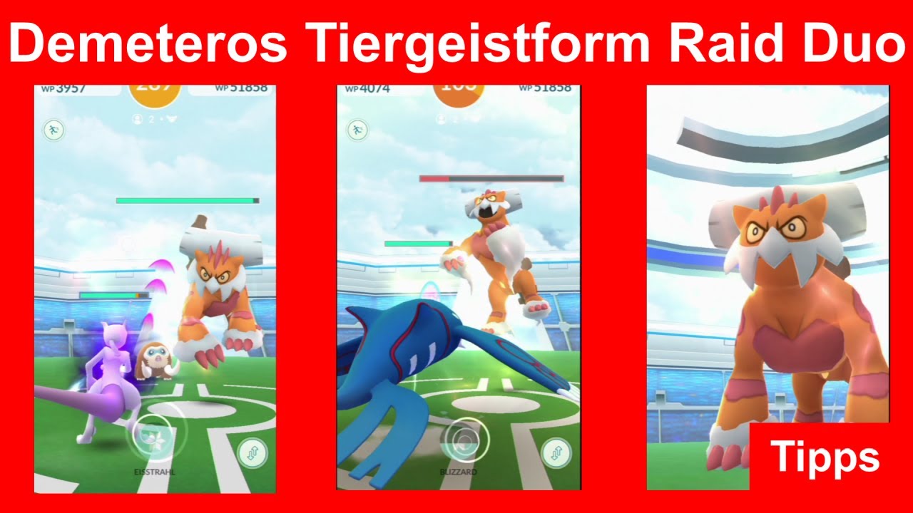 Demeteros Tiergeistform Raid Duo gewinnen. Wie man ihn zu zweit besiegt -  Pokemon GO Deutsch 256