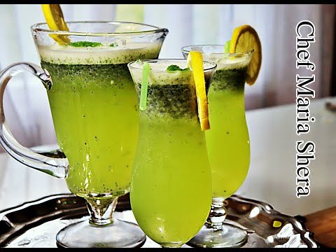 summer-drink--ramadan-recipes-basil-seeds--mint-lemonade-drink-afghan-recipes